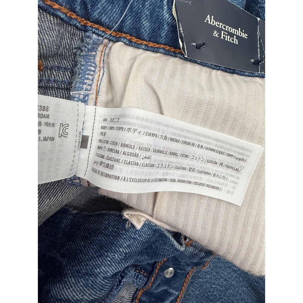 Abercrombie & Fitch 90s Straight Ultra High Rise Curve Love Jeans Blue 36 22s - Picture 4 of 5